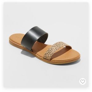 universal threads torri two brand leopard sandals